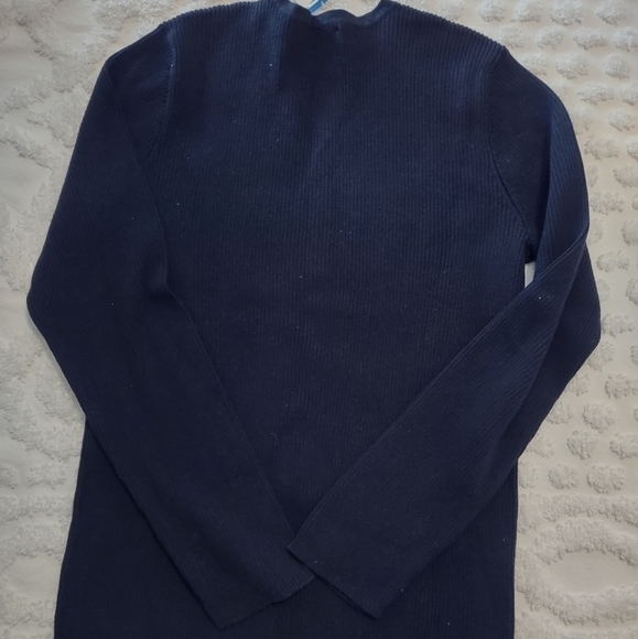 Anne Klein Navy Button Rib Knit Sweater NWT Size Xlarge - Picture 2 of 7